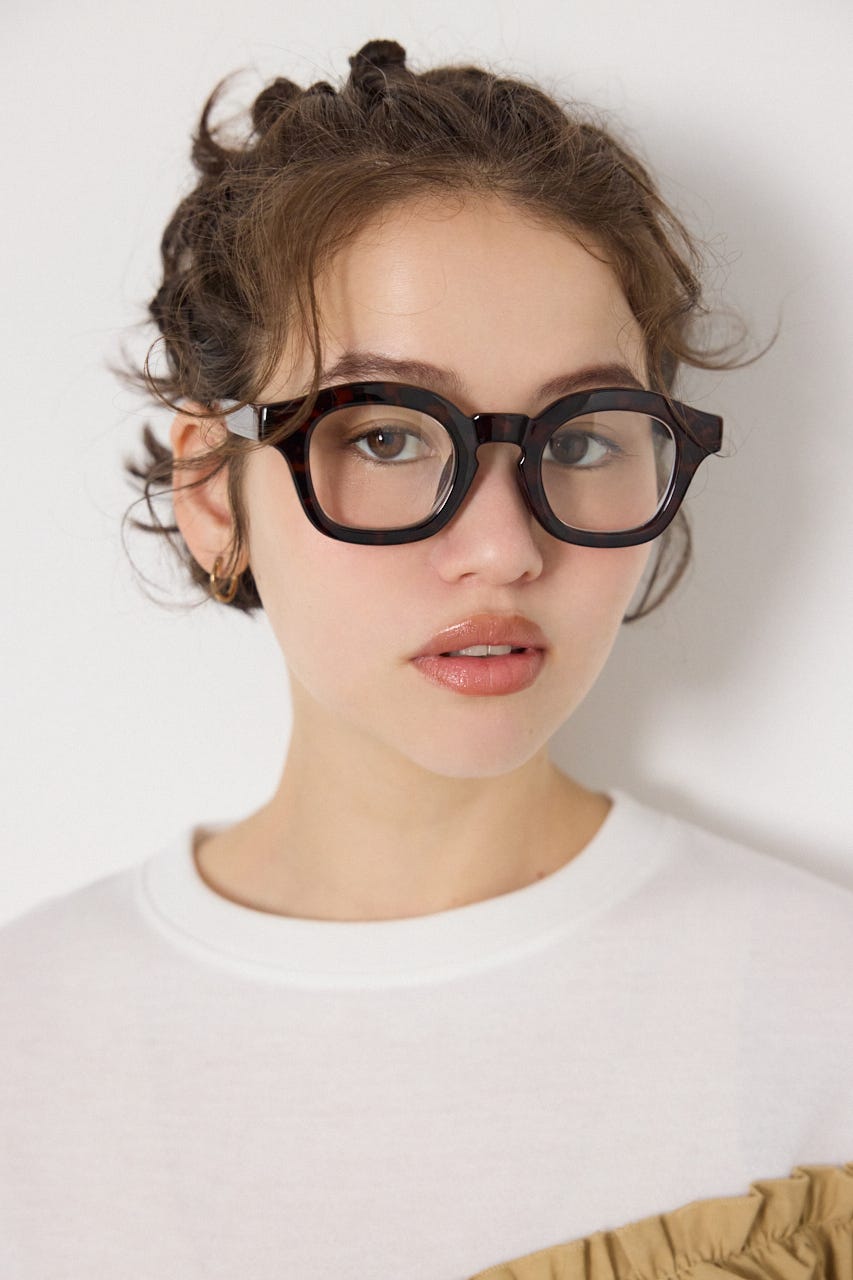 THICK LINE アイウェア 2TYPE 柄BRN FREE