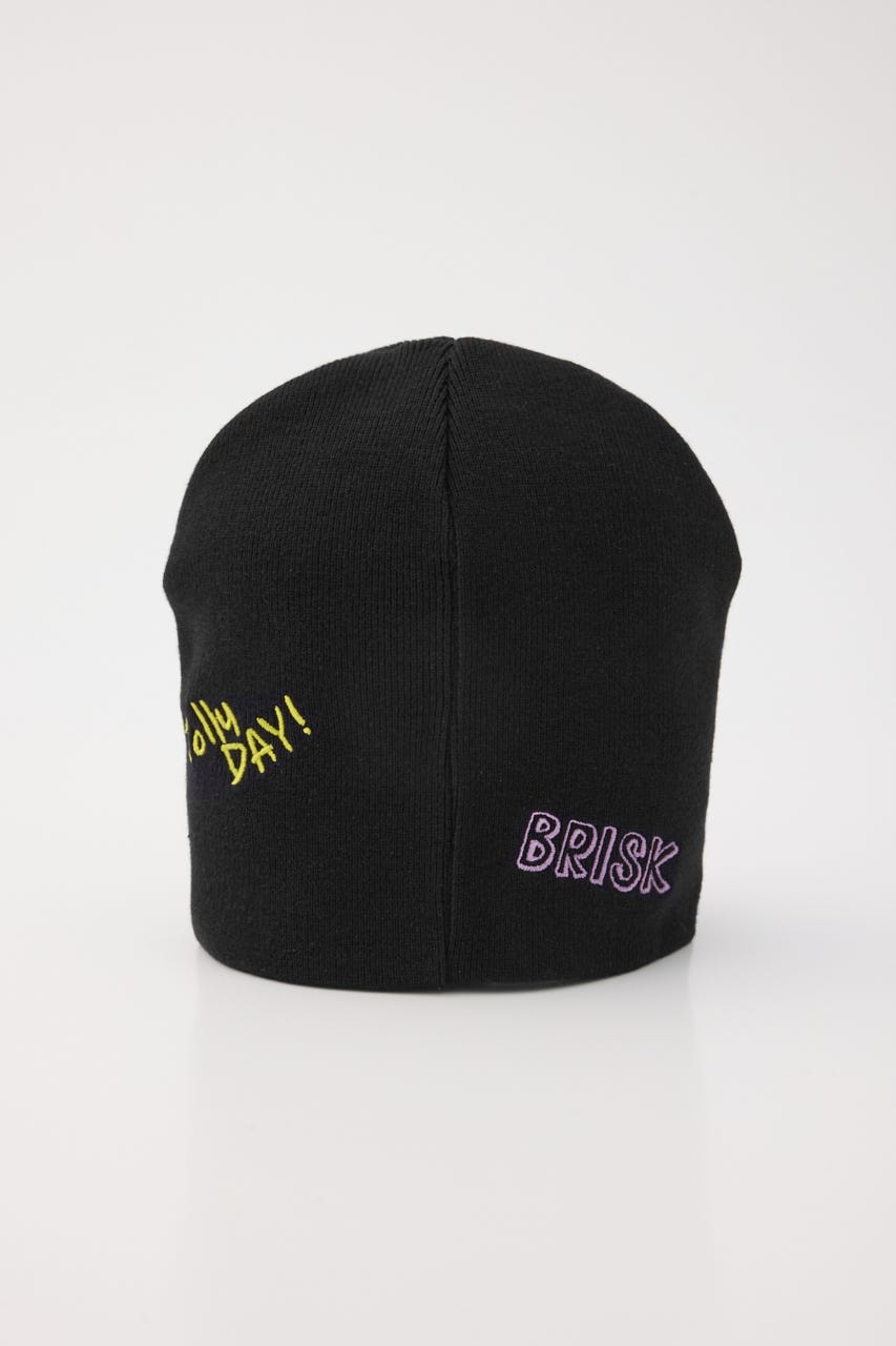embroidery ビーニー BLK FREE