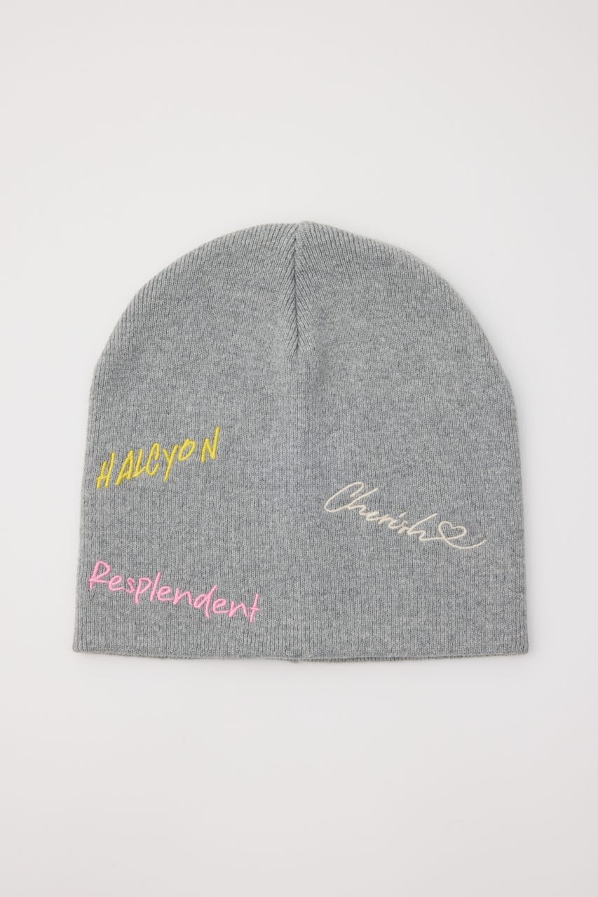 embroidery ビーニー GRY FREE