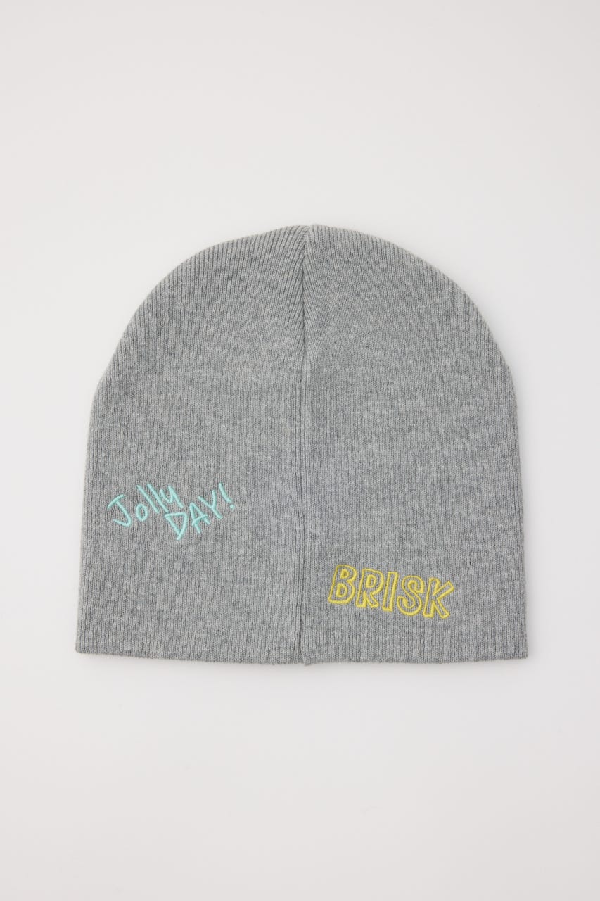 embroidery ビーニー GRY FREE