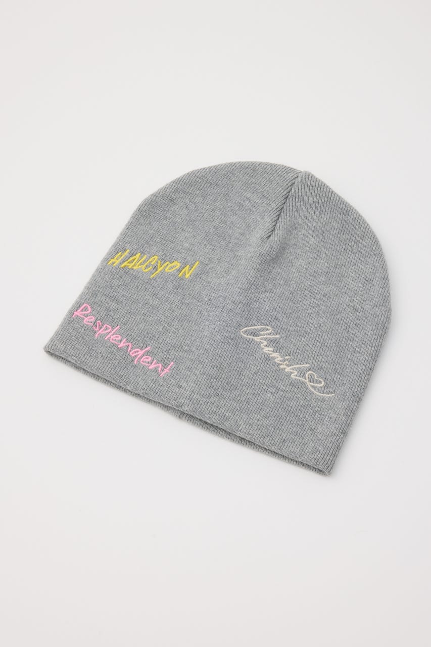 embroidery ビーニー GRY FREE