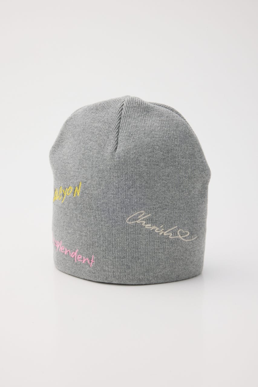 embroidery ビーニー GRY FREE