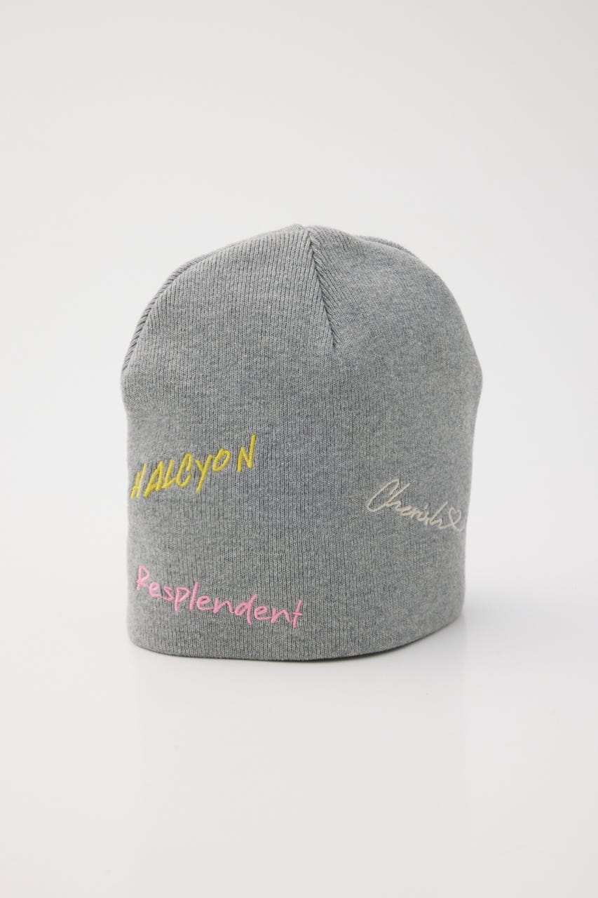 embroidery ビーニー GRY FREE