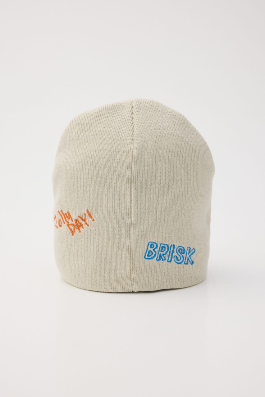 embroidery ビーニー O/WHT FREE