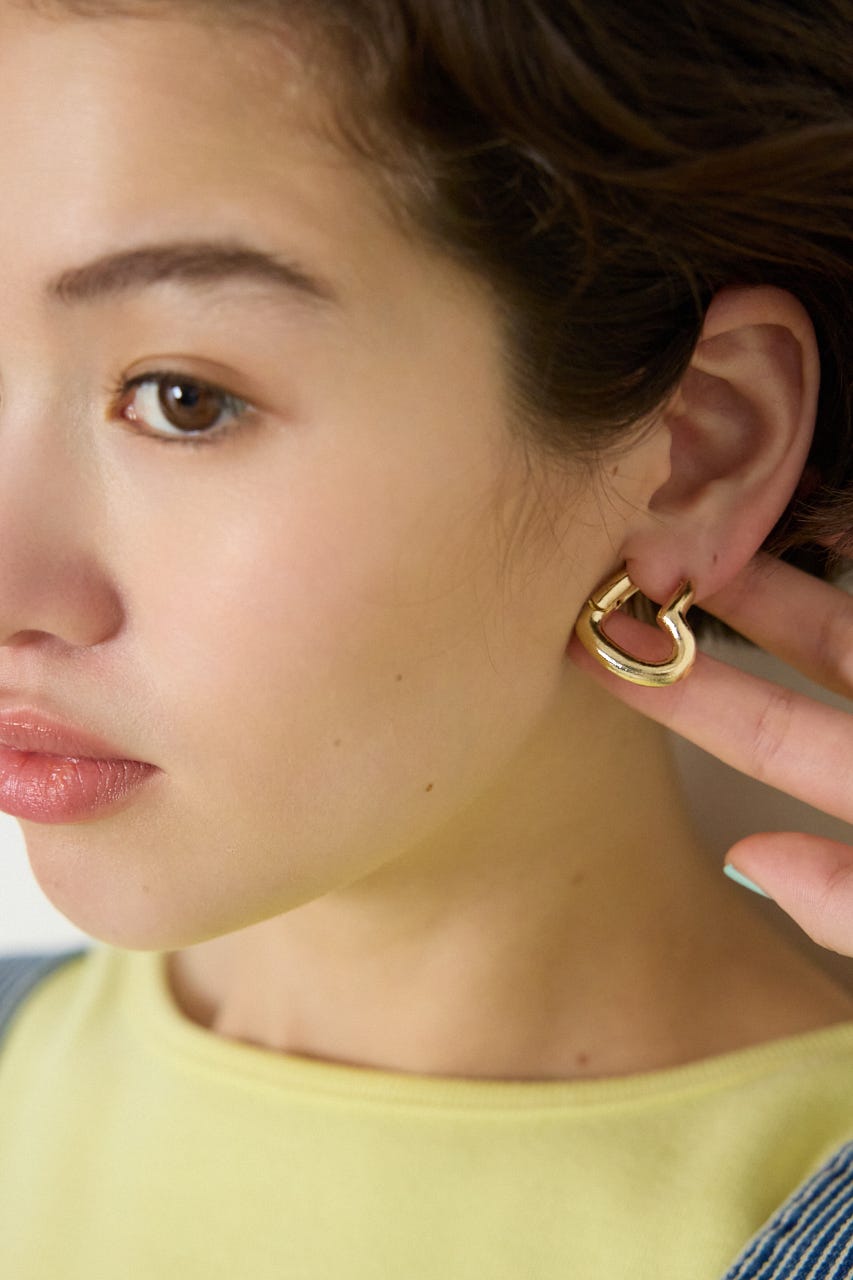 ハートフープピアス GLD FREE