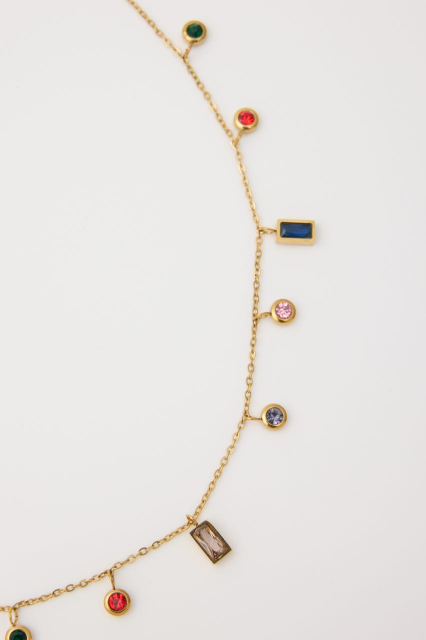 クリアストーンネックレス GLD FREE