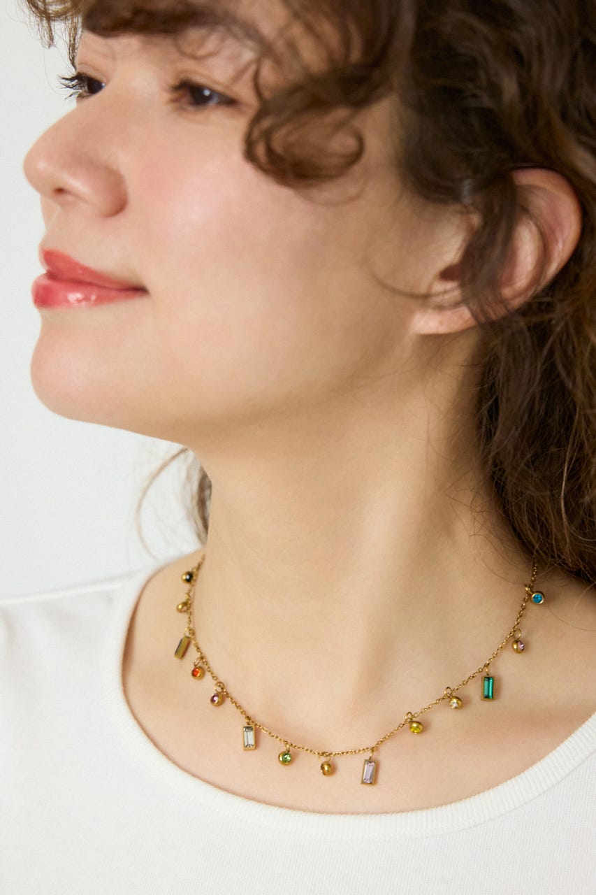 クリアストーンネックレス GLD FREE