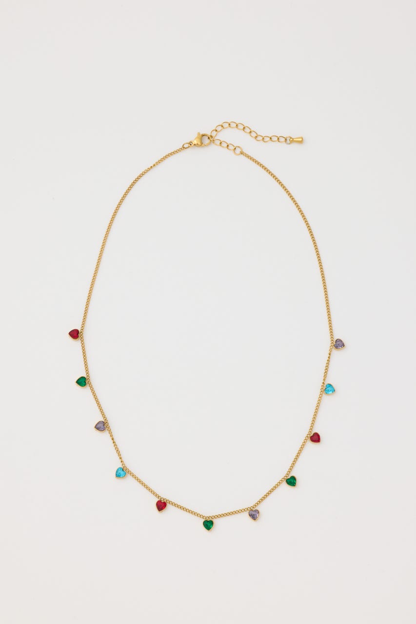 ハートストーンネックレス GLD FREE