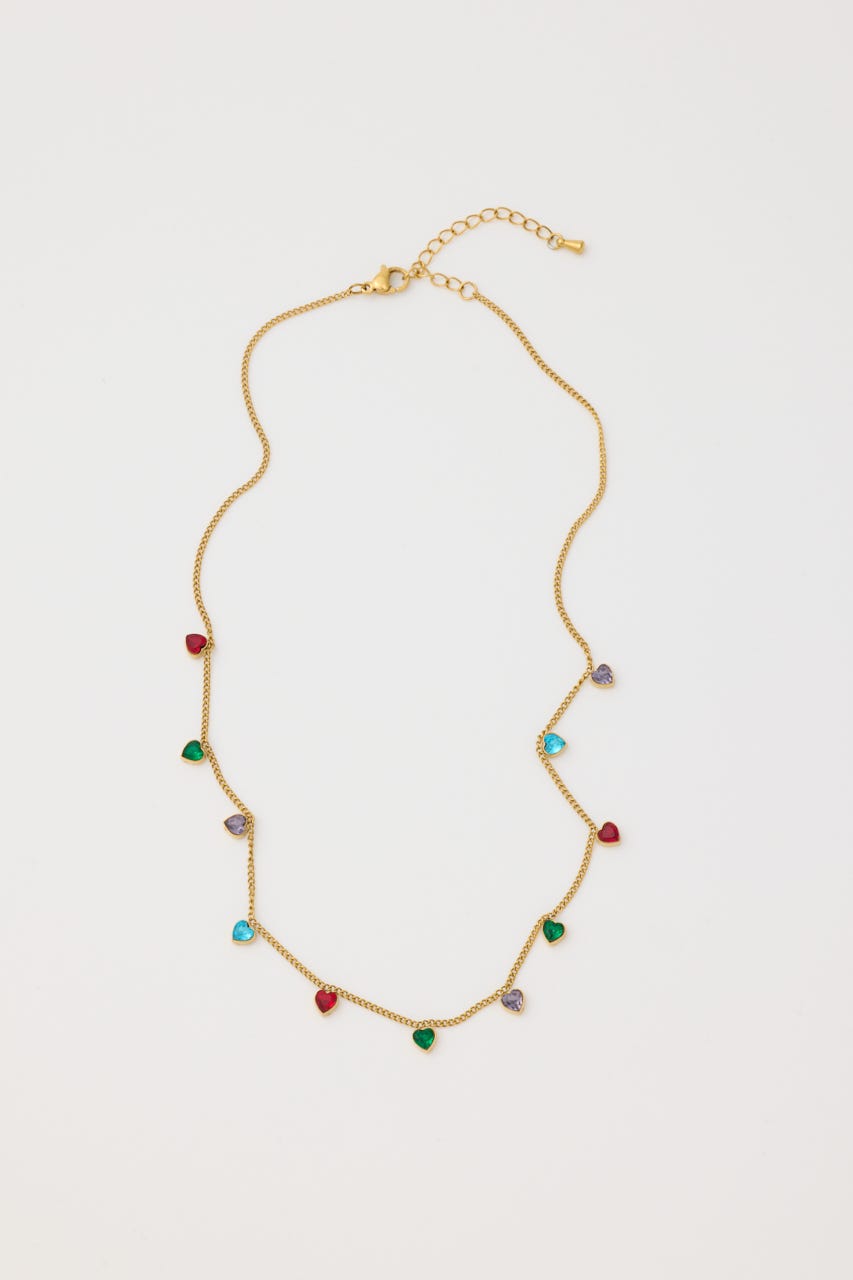 ハートストーンネックレス GLD FREE