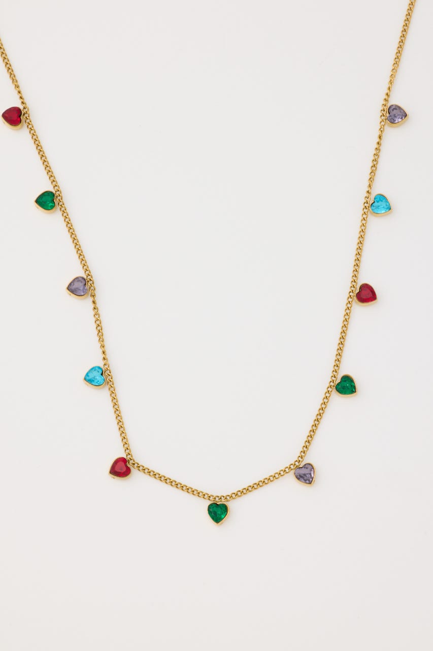 ハートストーンネックレス GLD FREE