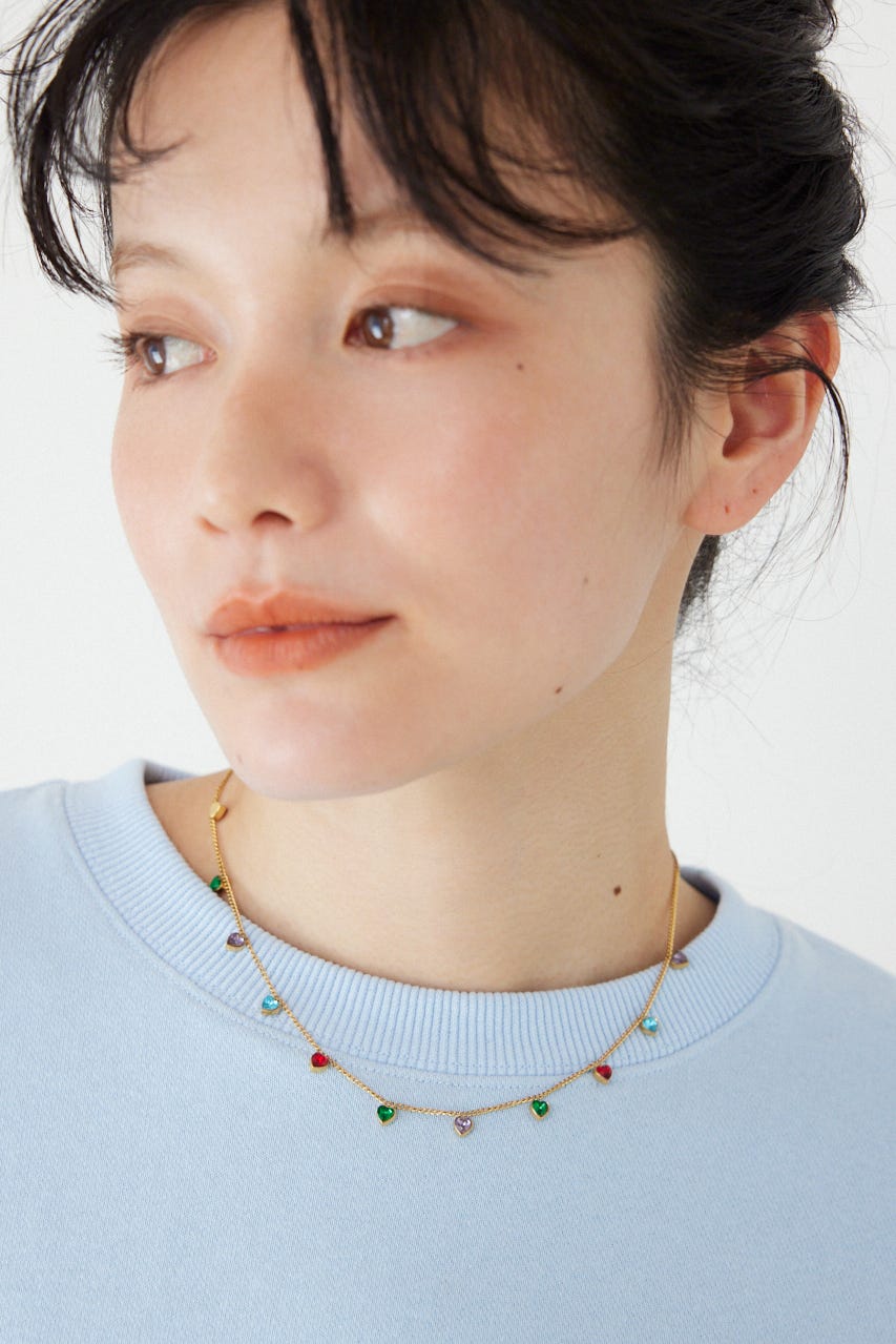 ハートストーンネックレス GLD FREE