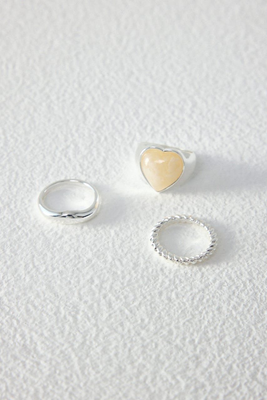 ハートモチーフアソートリングセット WHT FREE