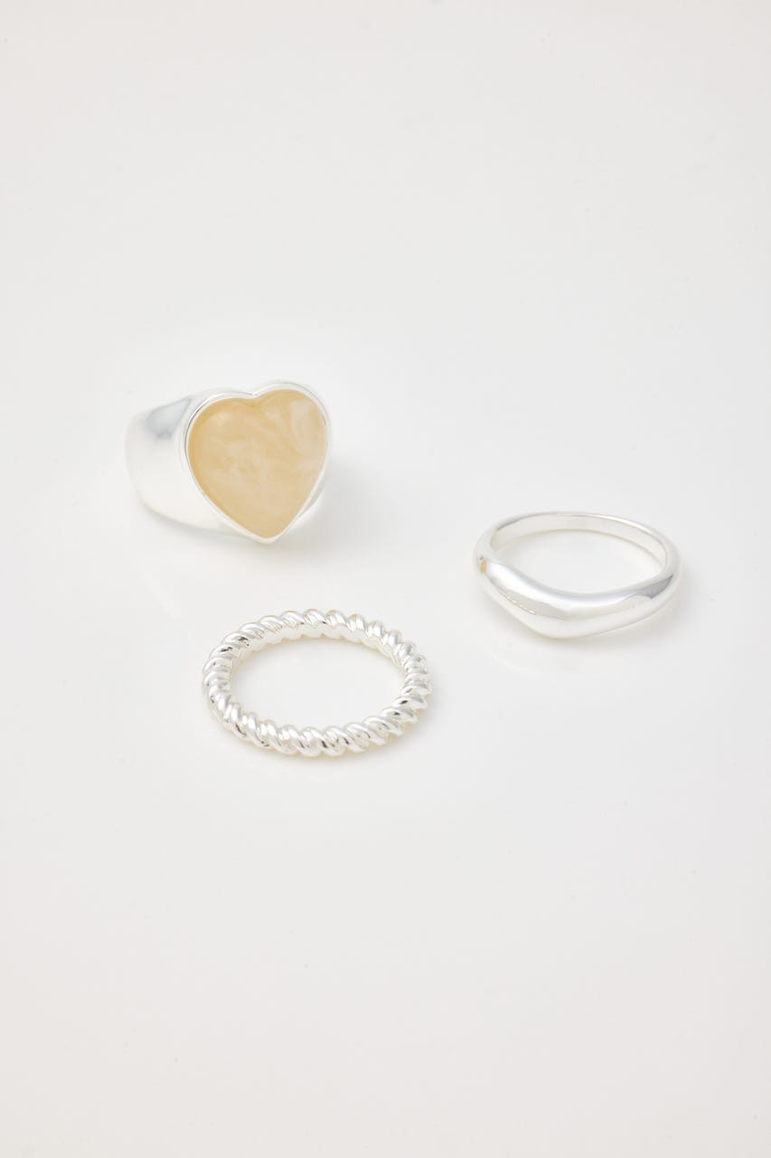 ハートモチーフアソートリングセット WHT FREE