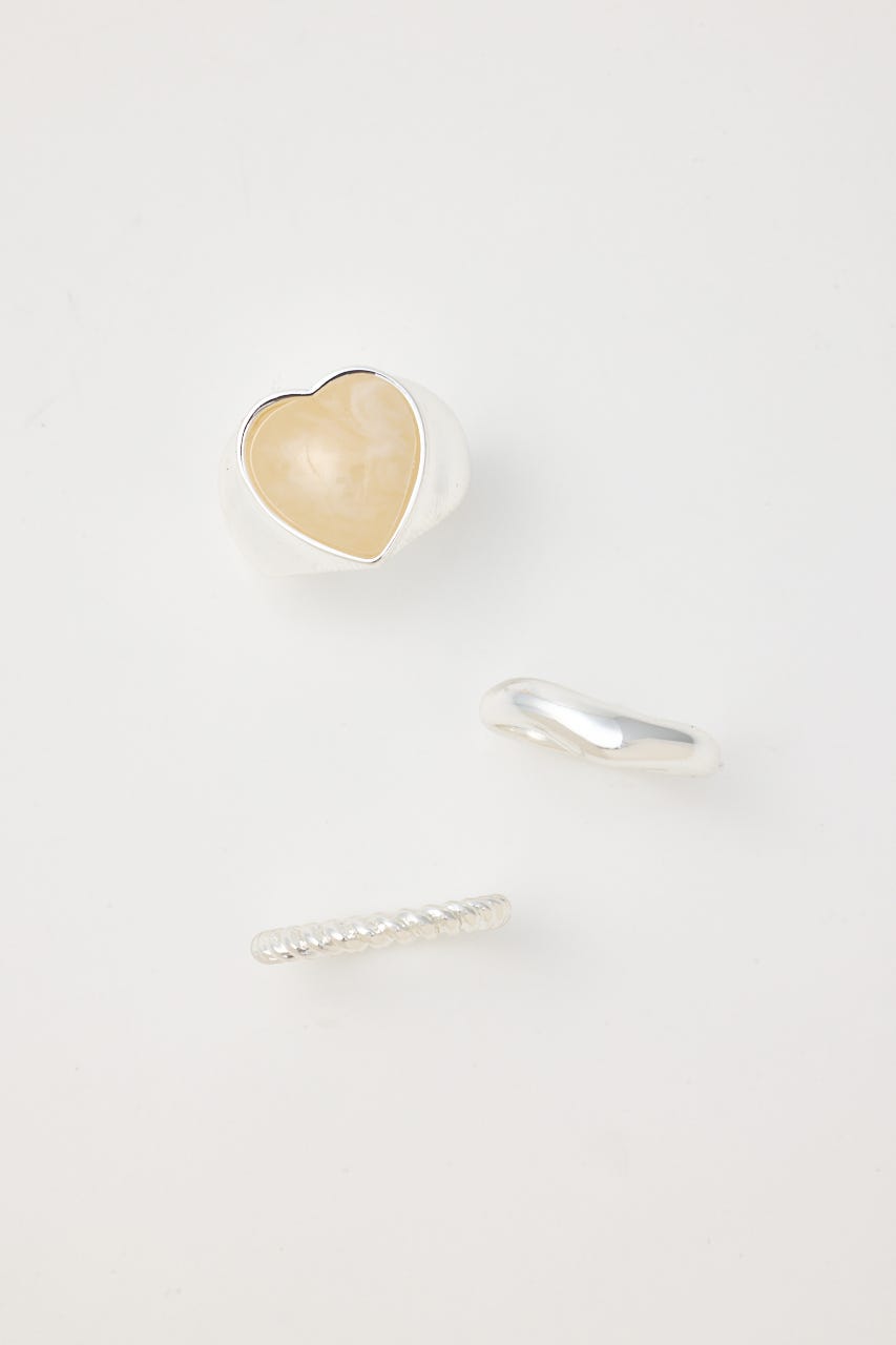 ハートモチーフアソートリングセット WHT FREE