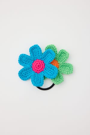 フラワーニットヘアゴム