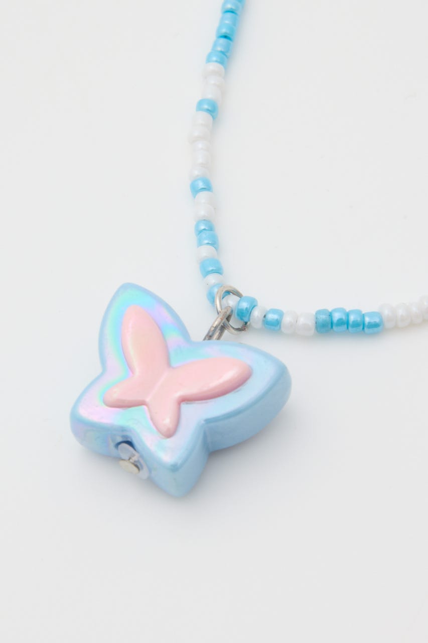 ビーズモチーフネックレス BLU FREE