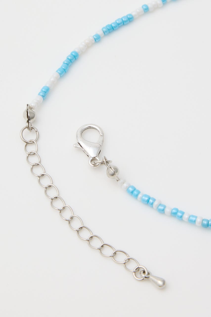 ビーズモチーフネックレス BLU FREE