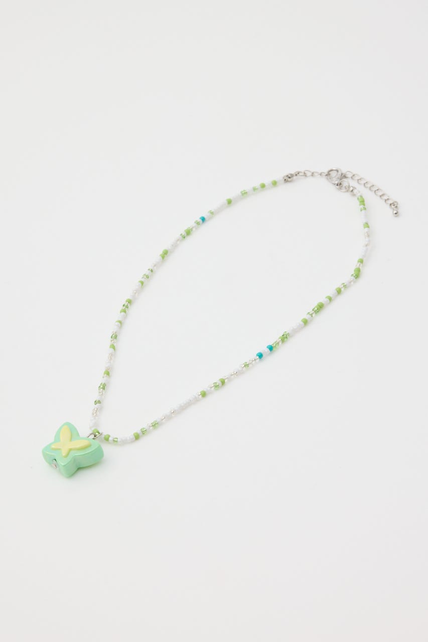 ビーズモチーフネックレス LIME FREE