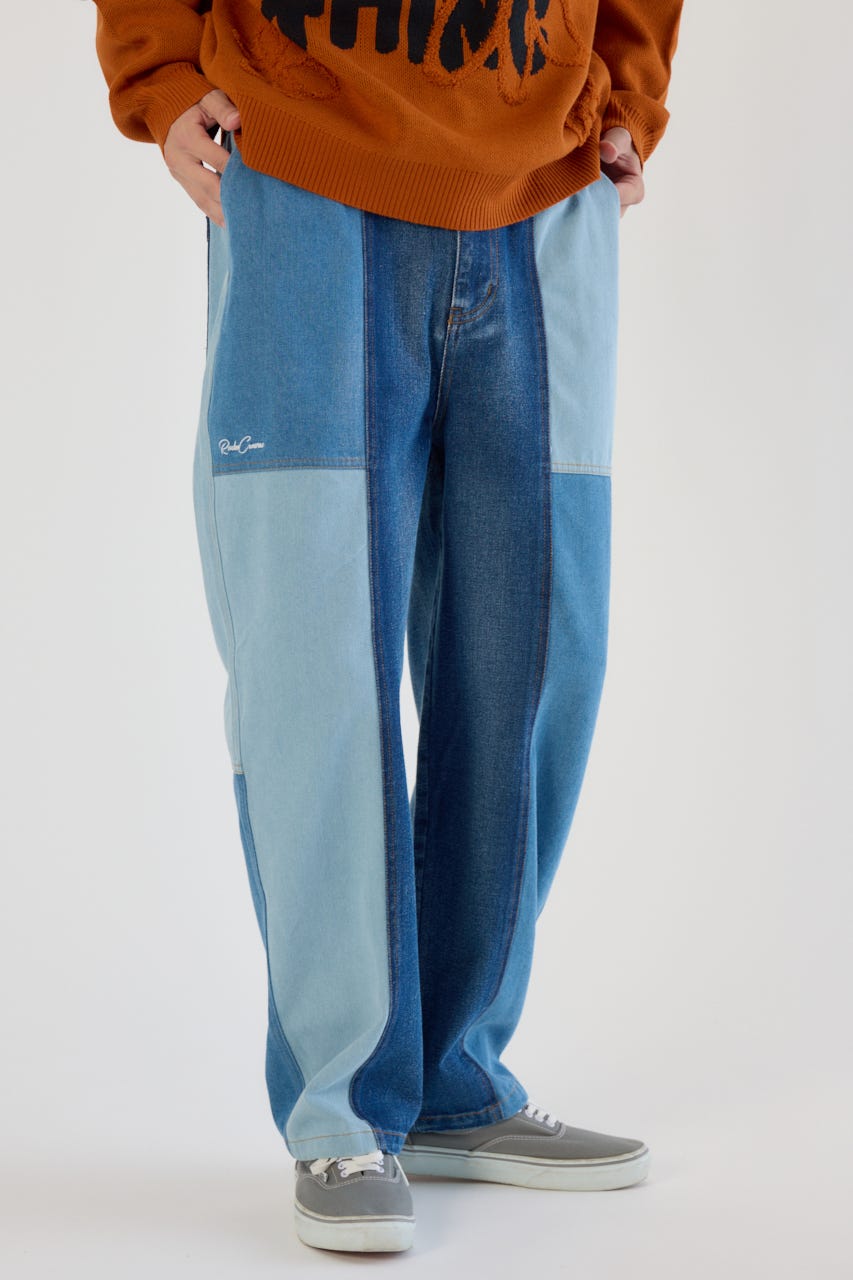 RODEO CROWNS WIDE BOWLのパッチワークバレルデニムパンツ