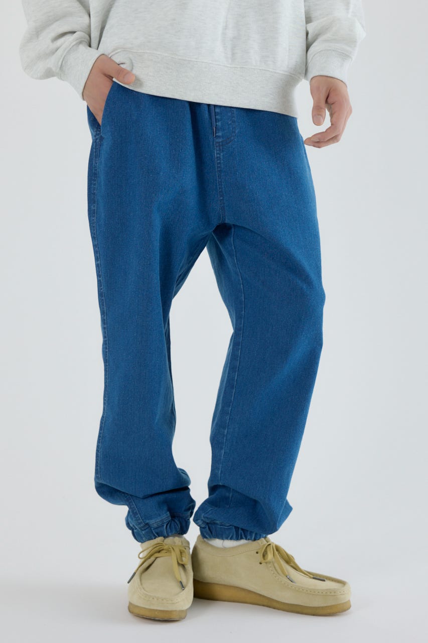 チルイージーデニムJOGパンツ BLU L