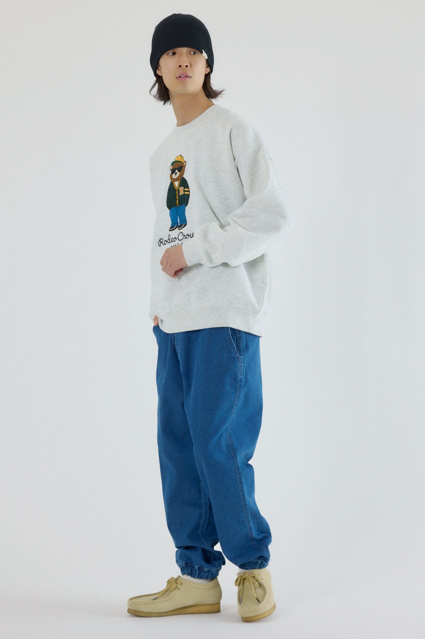 チルイージーデニムJOGパンツ BLU L