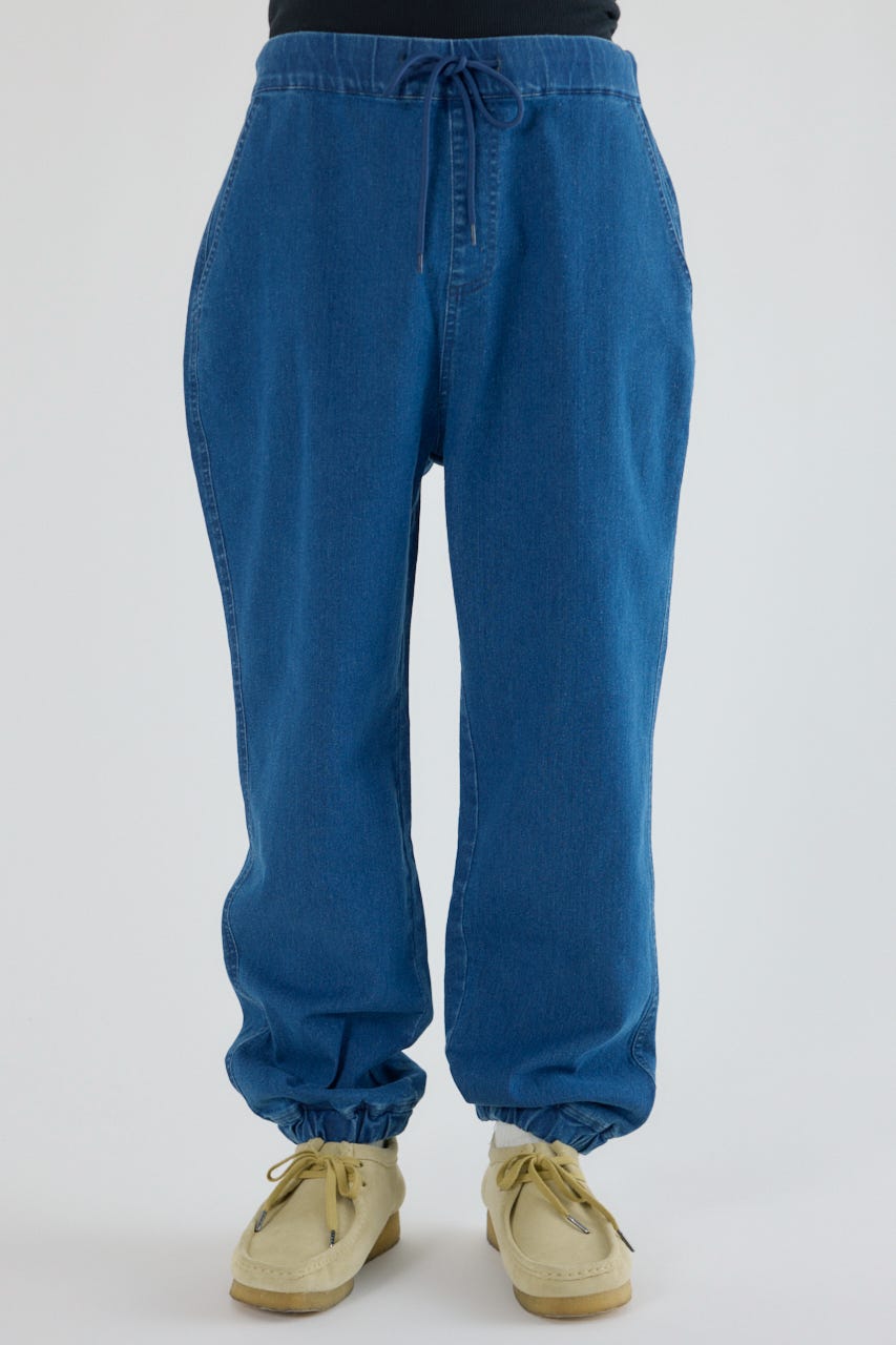 チルイージーデニムJOGパンツ BLU L