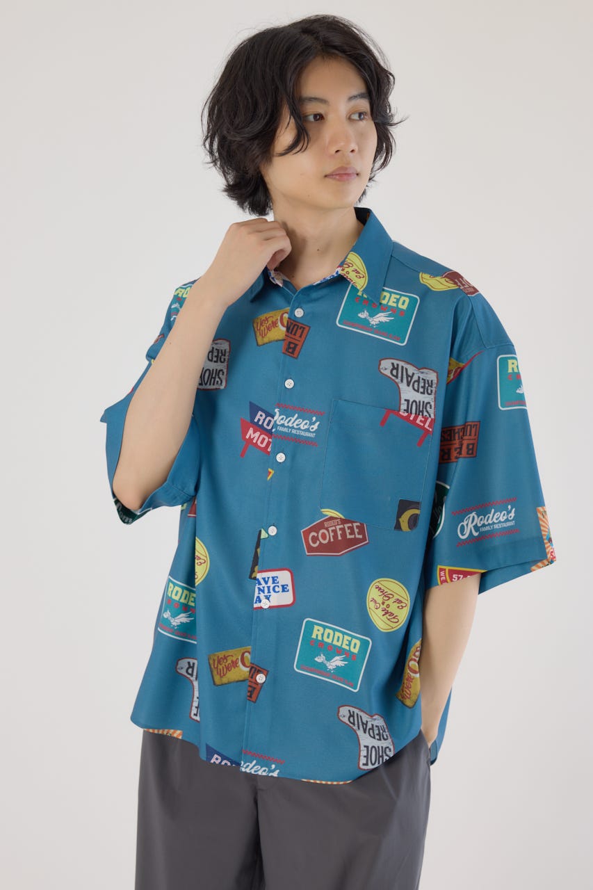 RODEO CROWNS WIDE BOWLのマルチパターンシャツ