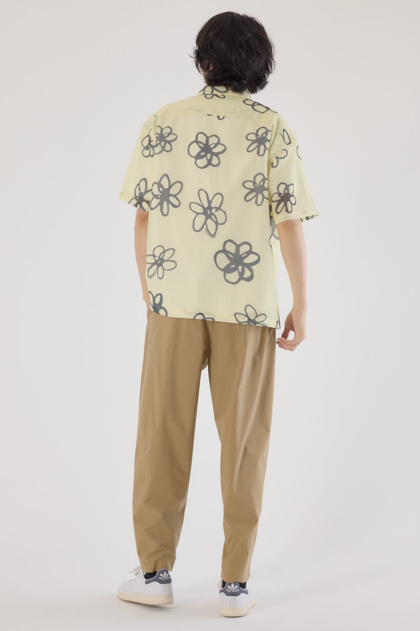 ポリメッシュフラワーシャツ L/YEL M