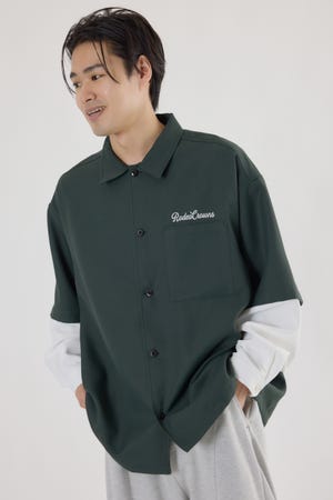 バックロゴレイヤードシャツ