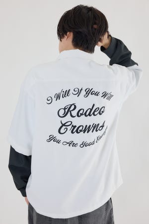 バックロゴレイヤードシャツ