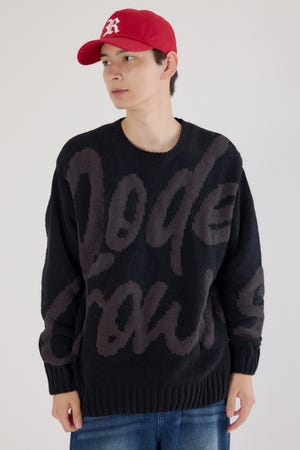 ロゴモールニットトップス