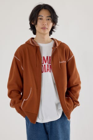 スウェットライクロゴZIPパーカー