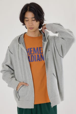 スウェットライクロゴZIPパーカー