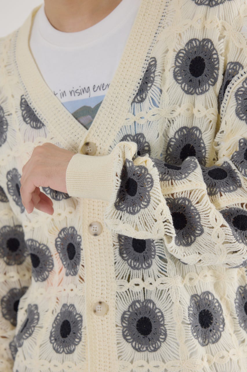 rosymonster フラワー　クロシェ　ハンド　ニット RODEO CROWNS WIDE BOWL | クロシェフラワー半袖ニット