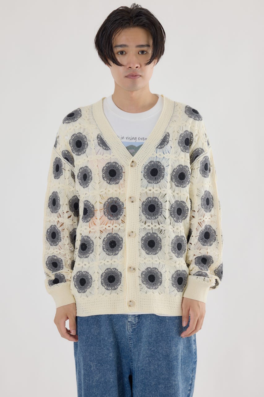 LEONARD フラワープリント カーディガン LEONARD 総柄カーディガン エレガント フラワー ゆったり 花柄金