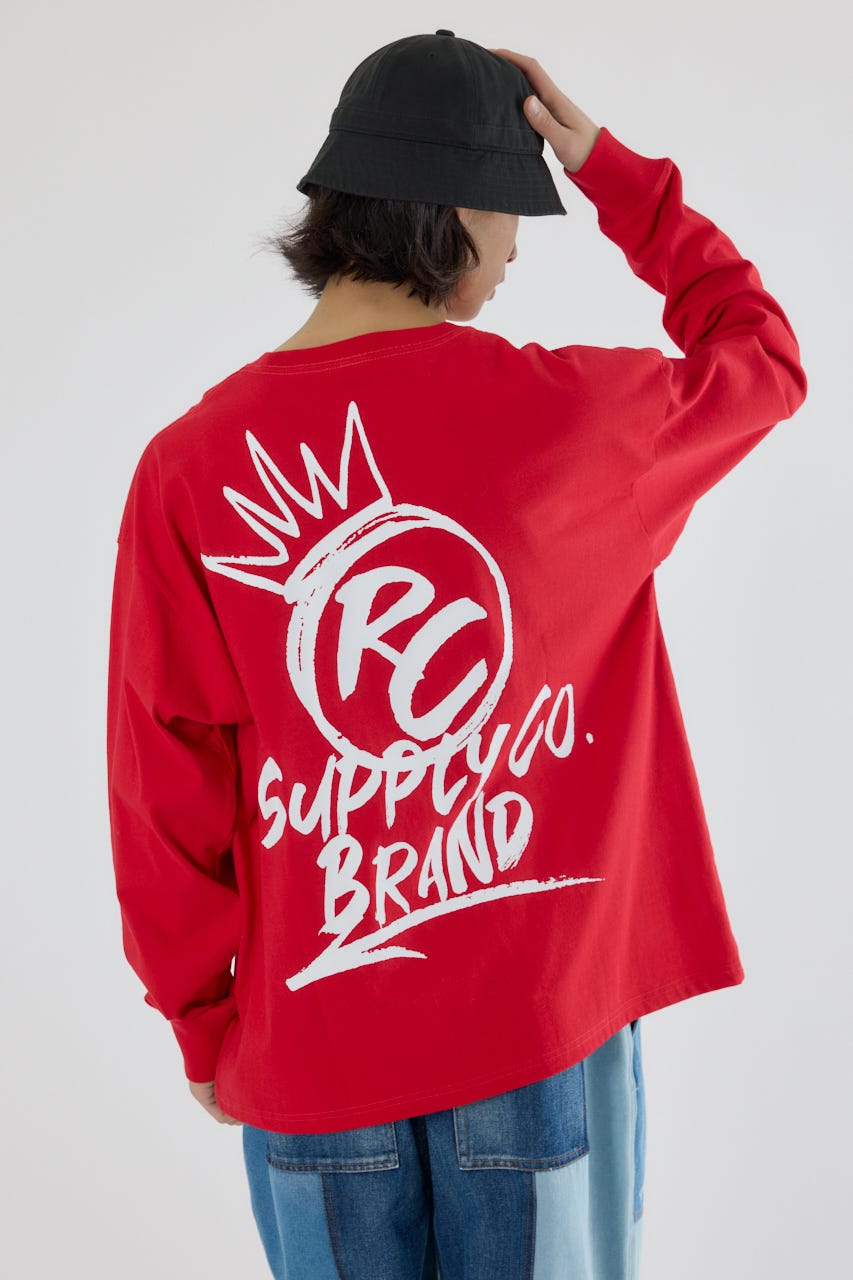 クラウンボール長袖Tシャツ RED L