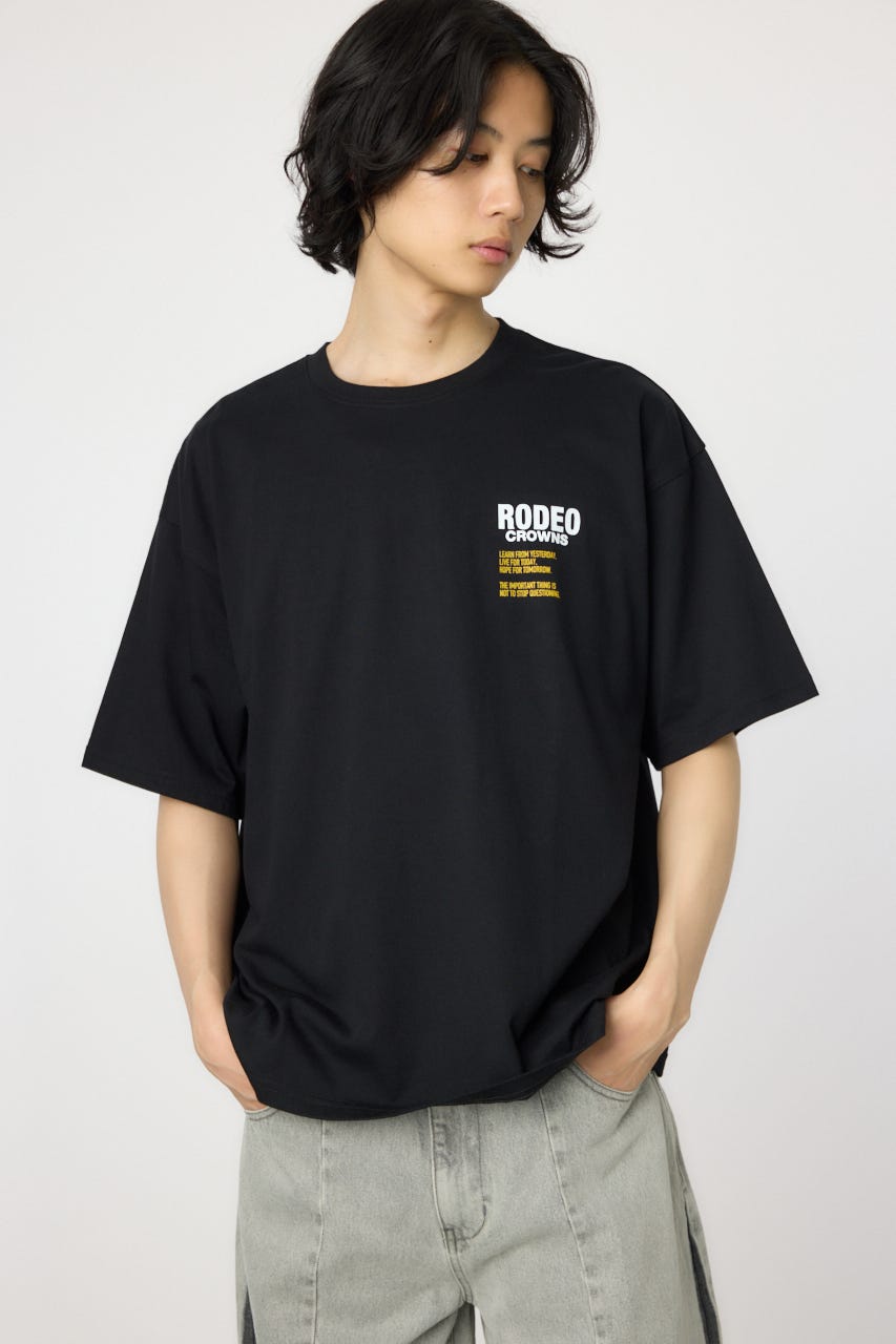 アミリ ロゴTシャツ ベージュ メンズ デニムや黒のパンツに RODEO CROWNS WIDE BOWL | メンズOverlap デニムアップリケT