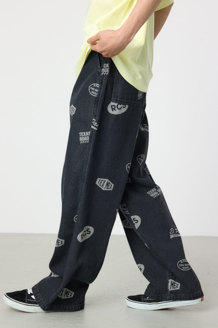 デニムレースブロックパンツ BLACK 36 Pre-Order】デニムレースブロッキングパンツ / Denim Lace