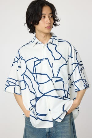 アブストラクトホエールシャツ