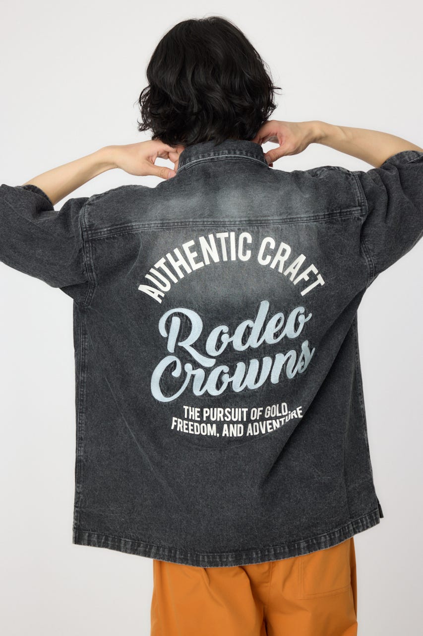 RODEO CROWNS WIDE BOWL - レア/RODEOCROWNS デニムワークシャツワンピース　カバーオール　S RODEO CROWNS WIDE BOWL（ロデオクラウンズワイドボウル）の