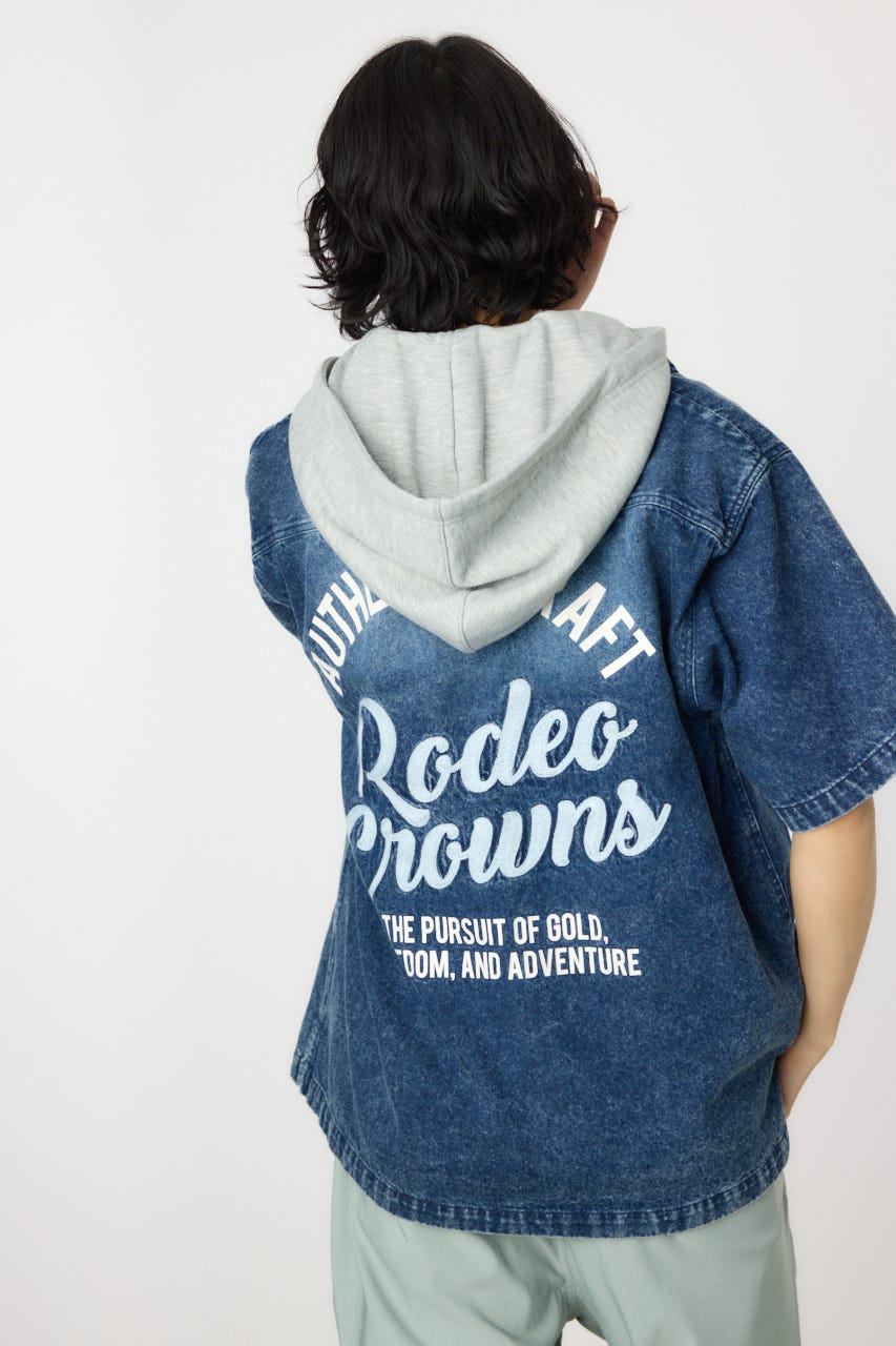 Rady バックロゴ　デニムシャツ RODEO CROWNS WIDE BOWL | バックロゴフードデニムシャツ