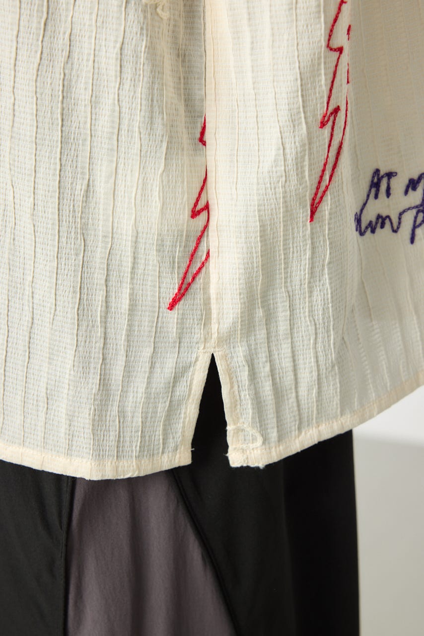 エンブロイダリーレタードシャツ IVOY L