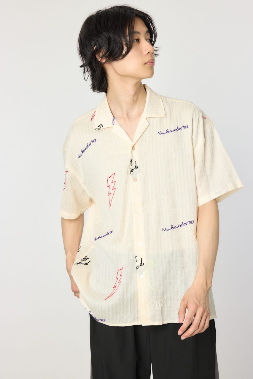 エンブロイダリーレタードシャツ IVOY L