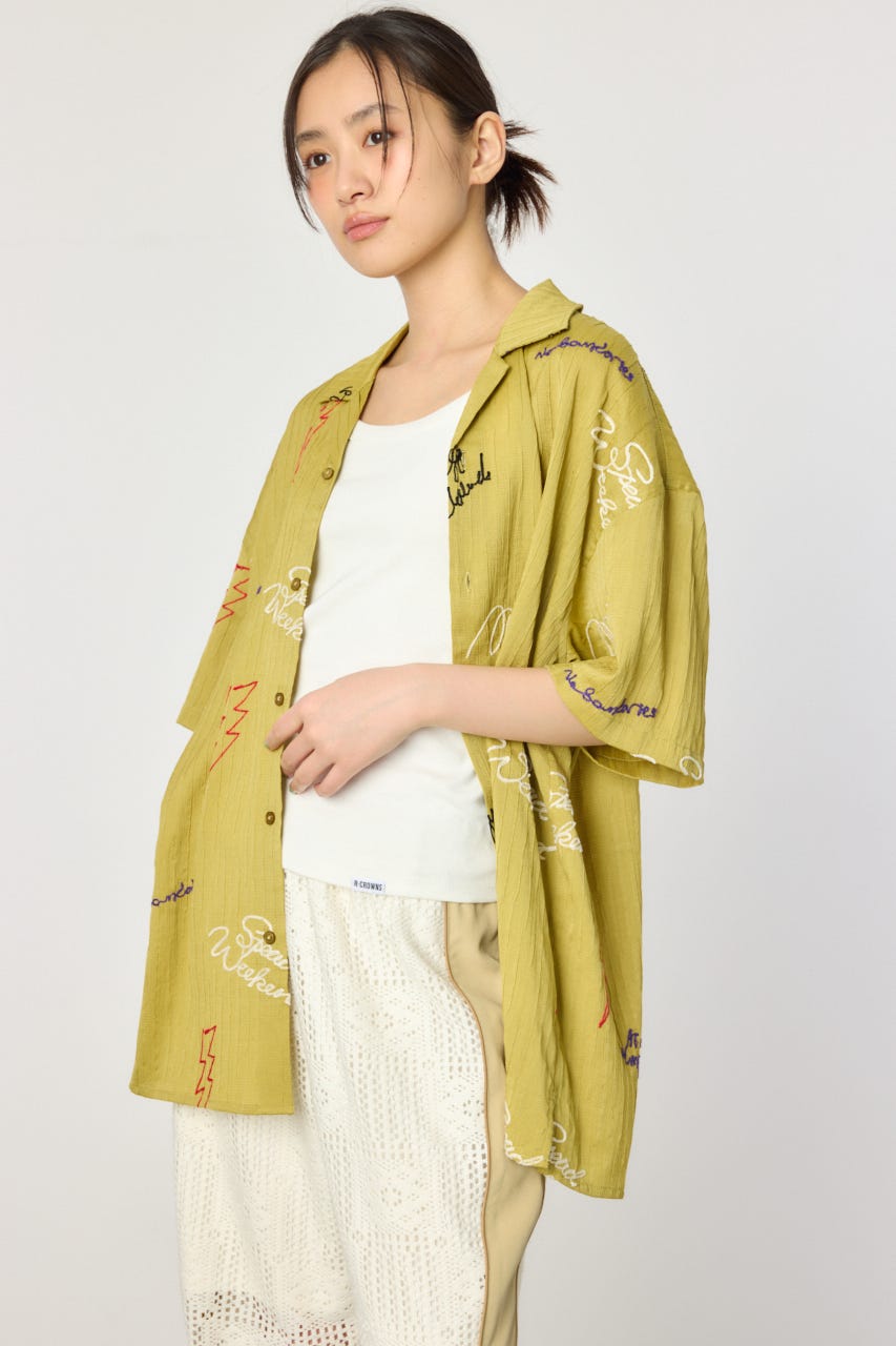 エンブロイダリーレタードシャツ MST M