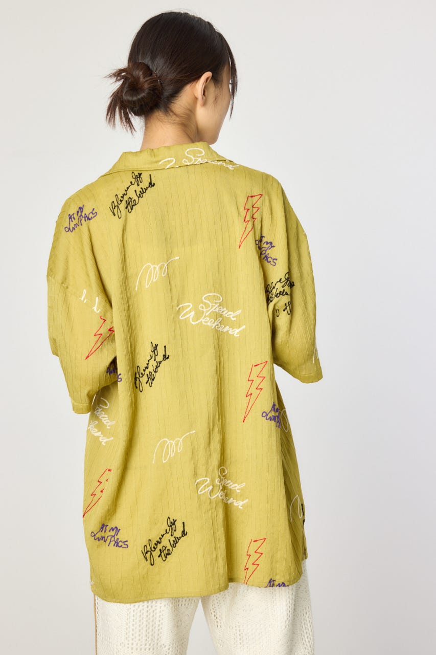 エンブロイダリーレタードシャツ MST M