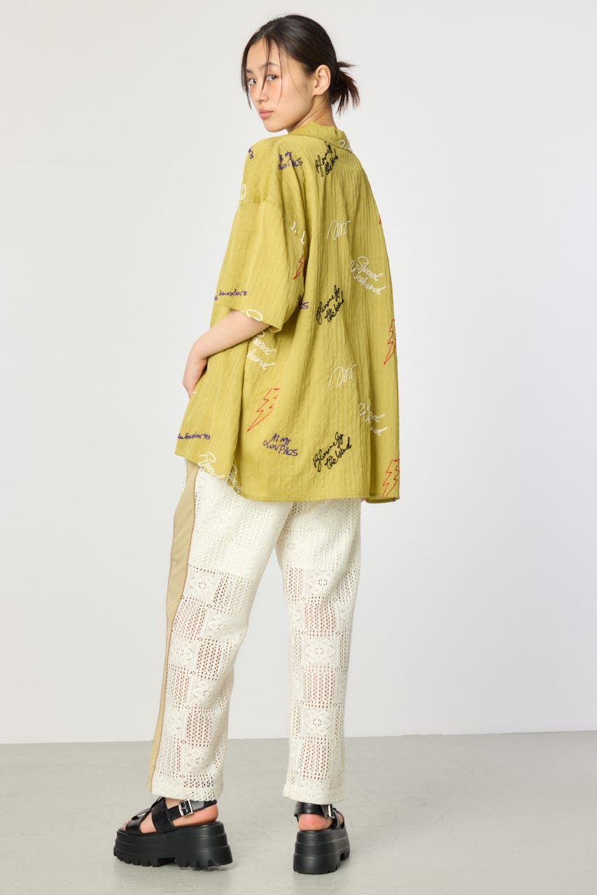 エンブロイダリーレタードシャツ MST M