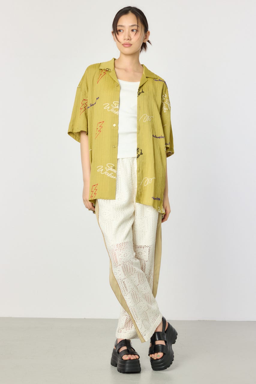 エンブロイダリーレタードシャツ MST M