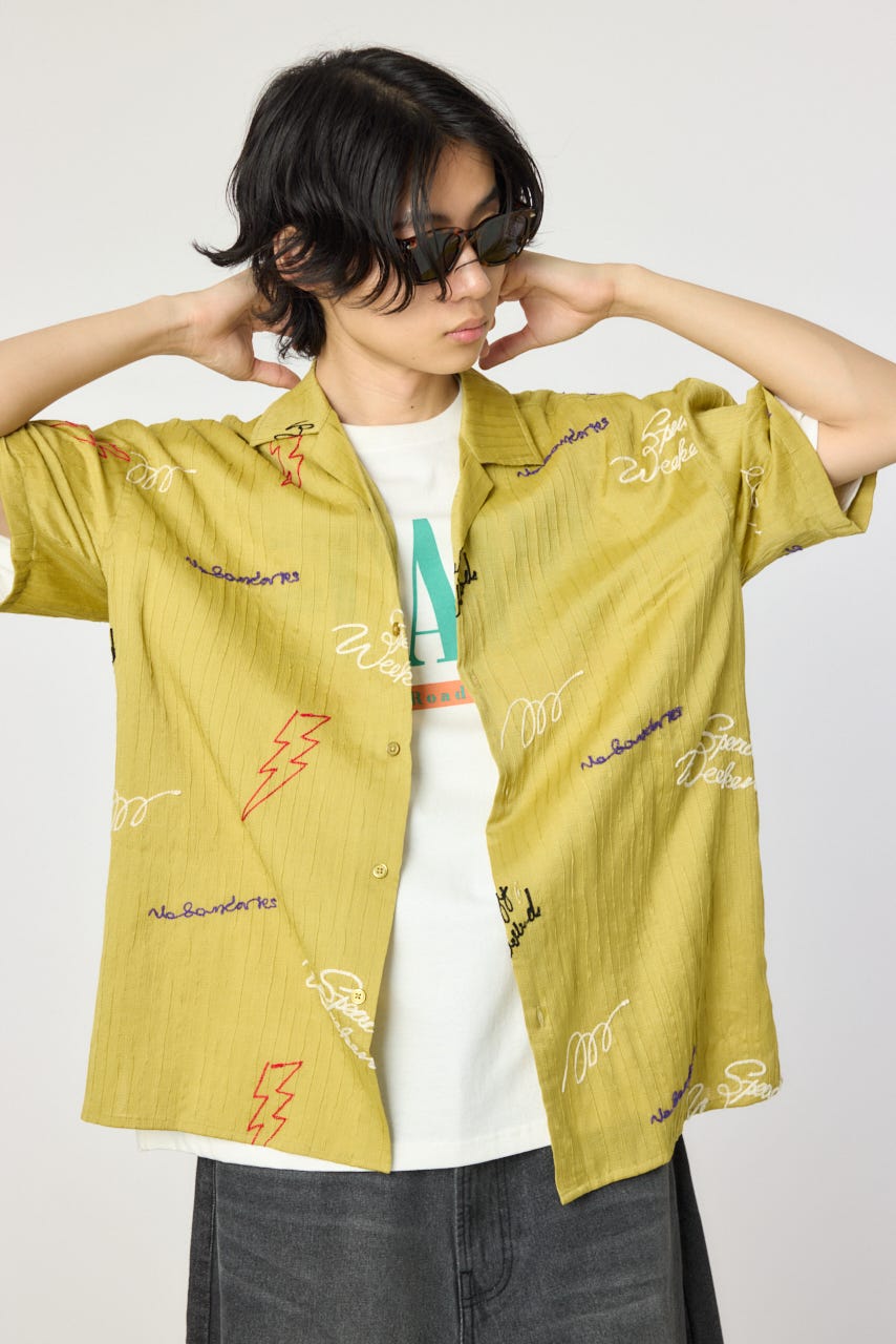 エンブロイダリーレタードシャツ MST M