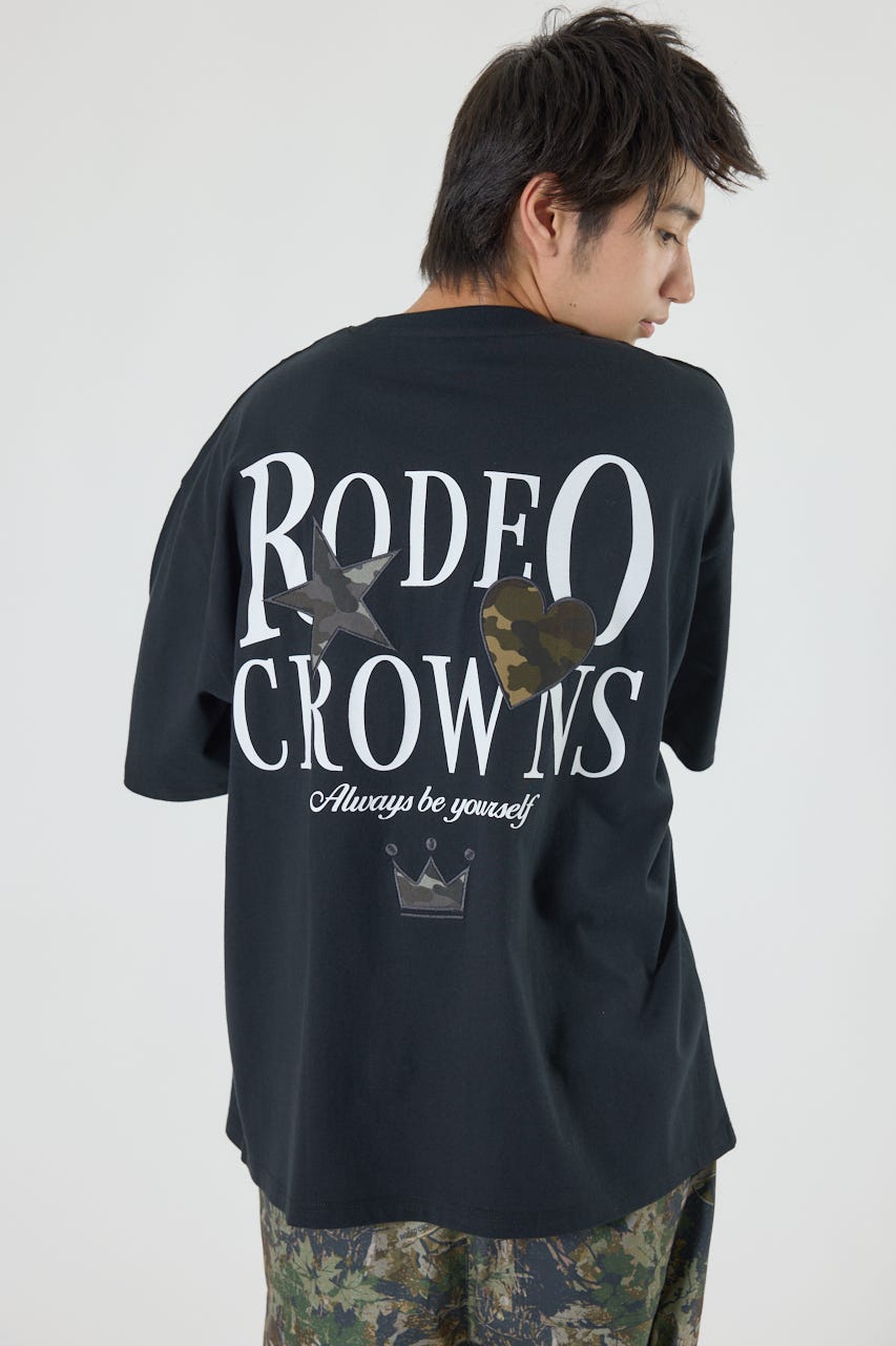 エルスコルチョとMMR おまけあり RODEO CROWNS WIDE BOWL | カモフラアップリケTシャツ (Tシャツ