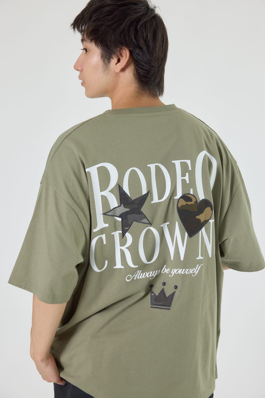 RODEO CROWNS WIDE BOWL | カモフラアップリケTシャツ (Tシャツ